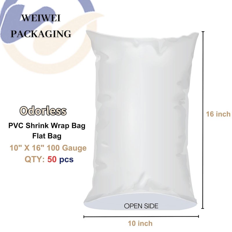 WEIWEI PACKAGING Store Weiwei - 10 X 16 inch 50PCS Odorless PVC Heat Shrink Wrap Bags - Image 2